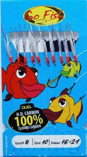 Go Fish N:8 Fluoro Carbon Fish Skin Feather + UV lame