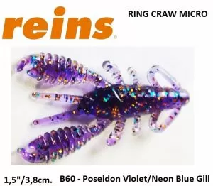 REINS Ring Craw Micro #B60 Poseidon Violet/Neon Blue Gill