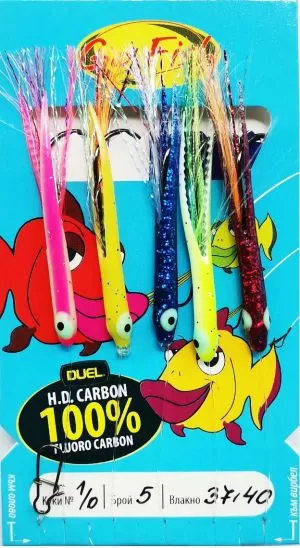 Go Fish Sabiki N:1/0 Fluoro Carbon 5 hooks with XESTA TWIN TAIL