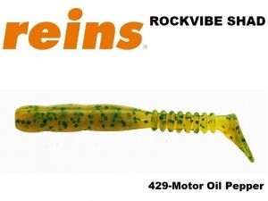 REINS Rockvibe Shad 2"#429 Motor Oil Pepper