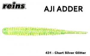 REINS Aji Adder 2.0" 50mm 15pcs. #431 Chart Silver Glitter