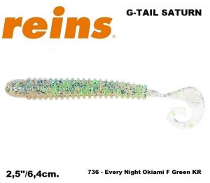 REINS G Tail Saturn 2.5" 6.4cm 20pcs. #736 Every Night Okiami F Green KR