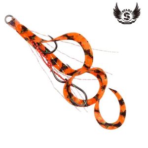 START Triple Hook "Short Curly" hook size:M #48 Orange Zebra