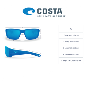 Очила Costa REEFTON 01 Blackout frame Blue Mirror 580P