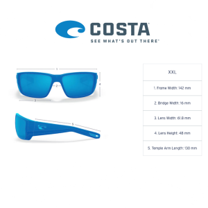 Очила Costa FERG XL 298 Shiny Gray frame, Blue Mirror 580G