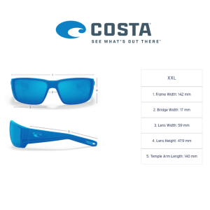 Costa SPEARO XL 11 Matte Black frame, Green Mirror 580G