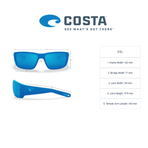 Очила Costa SPEARO XL 11 Matte Black frame, Blue Mirror 580P