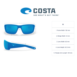 Очила Costa RINCONCITO Matte Black frame, Blue Mirror 580P
