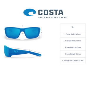 Очила Costa DIEGO 98 Matte Gray frame, Blue Mirror 580G