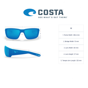 Очила Costa BALLAST 11 Shiny Black frame, Blue Mirror 580P
