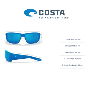 Costa BLACKFIN PRO 11 Matte Black frame, Blue Mirror 580G