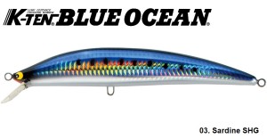 Воблер Tackle House K-TEN Blue OCEAN BK175SW Sinking 175mm. 58g.