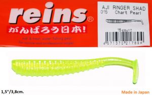 REINS Aji Ringer Shad  1.5" 3.8cm 15pcs. #015 Chart Pearl