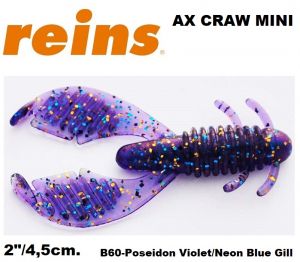 REINS AX Craw Mini #B60 Poseidon Violet/Neon Blue Gill