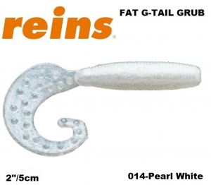 REINS Fat G Tail Crub 2" 5cm 20pcs. #014 Pearl White