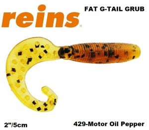 REINS Fat G Tail Crub 2" 5cm - 20pcs. #429 Motor Oil Pepper