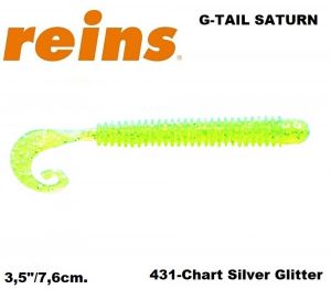 REINS G Tail Saturn 3.5" 7.6cm 12pcs. #431 Chart Silver Glitter