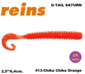 REINS G Tail Saturn 2.5" 6.4cm 20pcs. #413 Chika Chika Orange