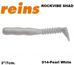 REINS Rockvibe Shad 3" 7cm 15pcs. #014 Pearl White