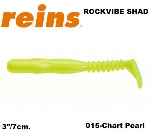 REINS Rockvibe Shad 3" 7cm 15pcs. #015 Chart Pearl